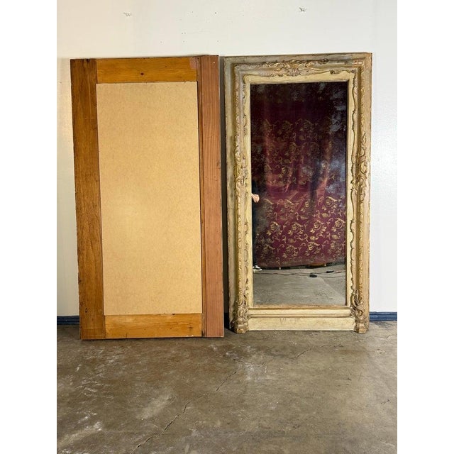 Pair of 19th C. Italian Door Surrounds W/ Antique Mirror For Sale - Image 4 of 11
