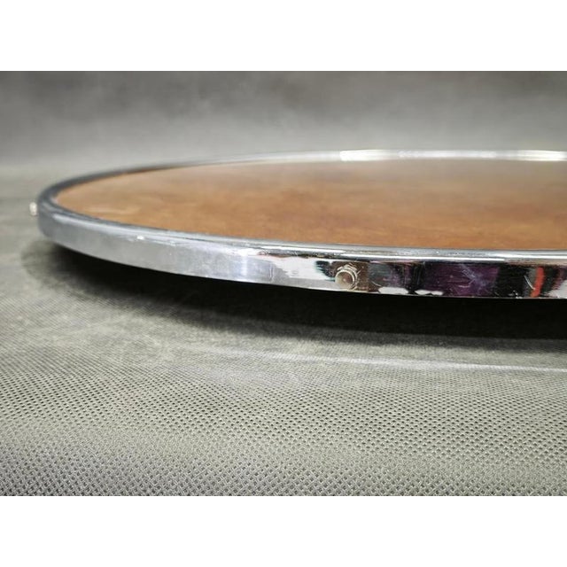 Art Deco Czech Rotating Chrome Serving Tray, 1940s For Sale - Image 4 of 7