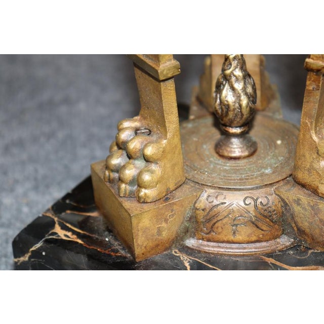 Pair 19th C Bronze and Potoro Marble Empire Style Urns For Sale - Image 11 of 12