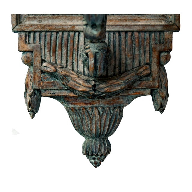 Antique French Mirrored Wooden Sconce For Sale - Image 4 of 6