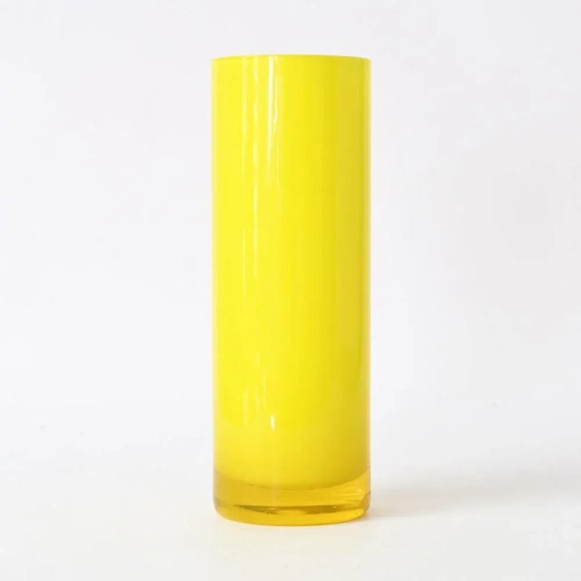 Yellow Yellow Glass Vase from Peill & Putzler, 1970s For Sale - Image 8 of 8