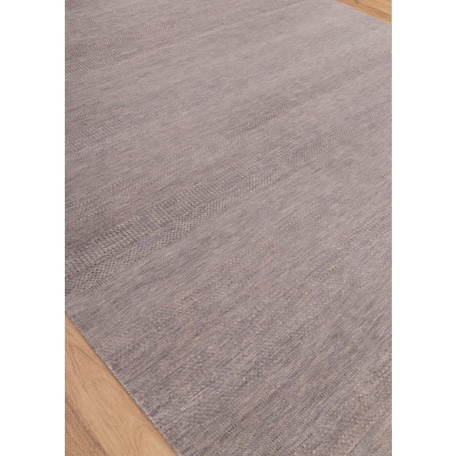 9' x 12' Savannah Hand Knotted Modern Light Grey Wool & Silk Rug For Sale - Image 9 of 17