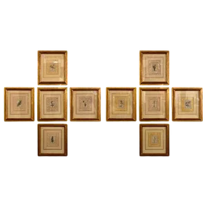 Ten Copperplate Engravings in Gilt Frames by Benjamin Maund, Judy Cormier Framed