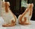 19th Century 19th Century Antique Pair Bo’Ness Wally Spaniel Mantel Dogs - Staffordshire Style Scottish Pottery W/Glass Eyes & Gilt Details - 12.5” See Pics! For Sale - Image 5 of 12