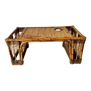 Vintage Tortoise Bamboo Bed Tray For Sale