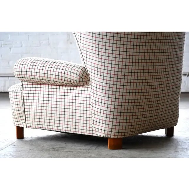 High Back Lounge Chair With Channeled Backrest Denmark, Circa 1950 For Sale In New York - Image 6 of 7