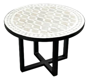 Mosaic Beige & White Side Table