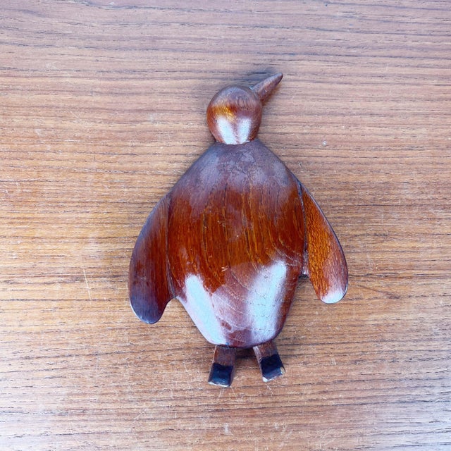 Mid-Century Modern Danish Teak Penguin Wall Decoration, 1960s, in Very Good conditions. Designed 1960 to 1969