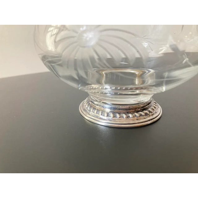 Crystal Glass and Sterling Silver Votive Candle Holder or Bowl Catchall by Duchin For Sale In New York - Image 6 of 12