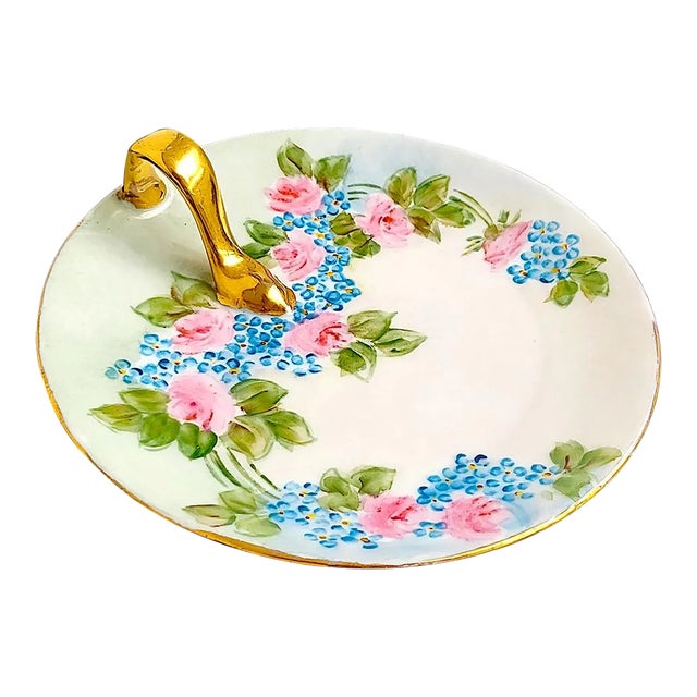 Vintage Floral Lemon Serving Plate For Sale