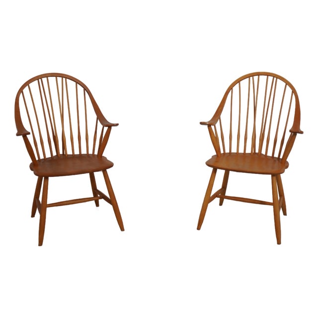 Hale Pair of Continuous Arm Windsor Chairs For Sale