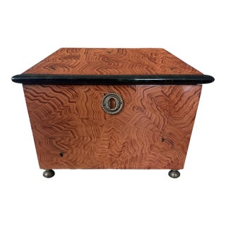 Mid 20th Century Faux Malachite and Woodgrain Box by Sarreid For Sale