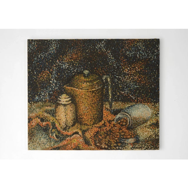 1960s Pointillist Still Life Painting For Sale - Image 12 of 12