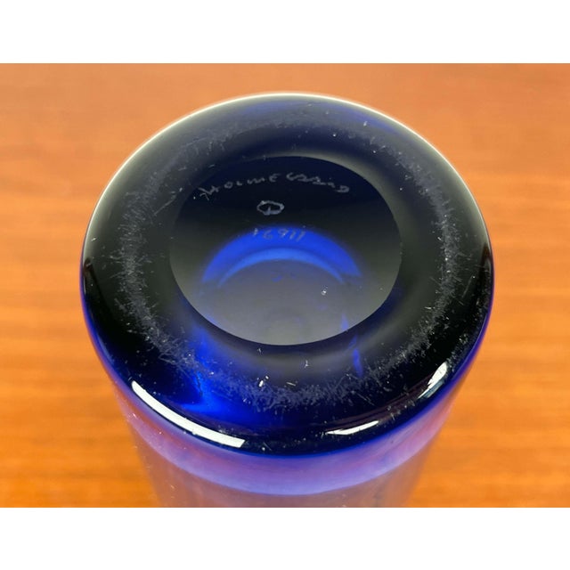 Mid-Century Modern Danish Labrador Series Blue Glass Vase by Per Lütken for Holmegaard, 1950s For Sale - Image 15 of 16