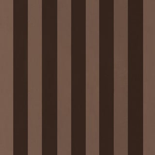 Schumacher Roosevelt Awning Stripe Fabric In Brown For Sale