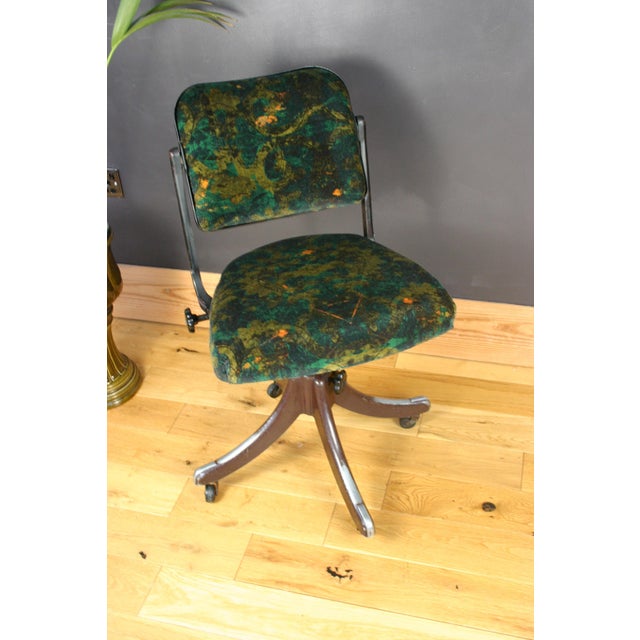 Vintage Tansad Industrial Swivel Chair in Blackpop Velvet, 1950s For Sale - Image 13 of 18