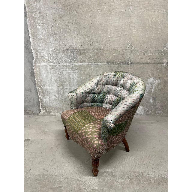 Early 21st Century Traditional Tufted Tub Chair For Sale - Image 5 of 13