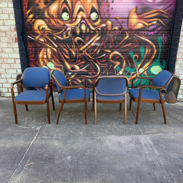 Mid-Century Modern Set of 4 Don Pettit for Knoll Model 1105 Armchairs For Sale - Image 3 of 12