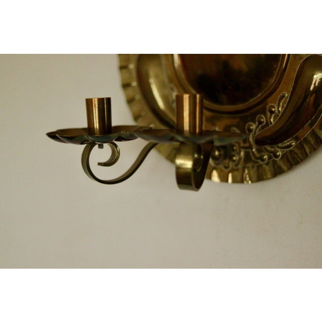 Large Mid-Century Swedish Brass Double Arm Sconce For Sale - Image 15 of 18