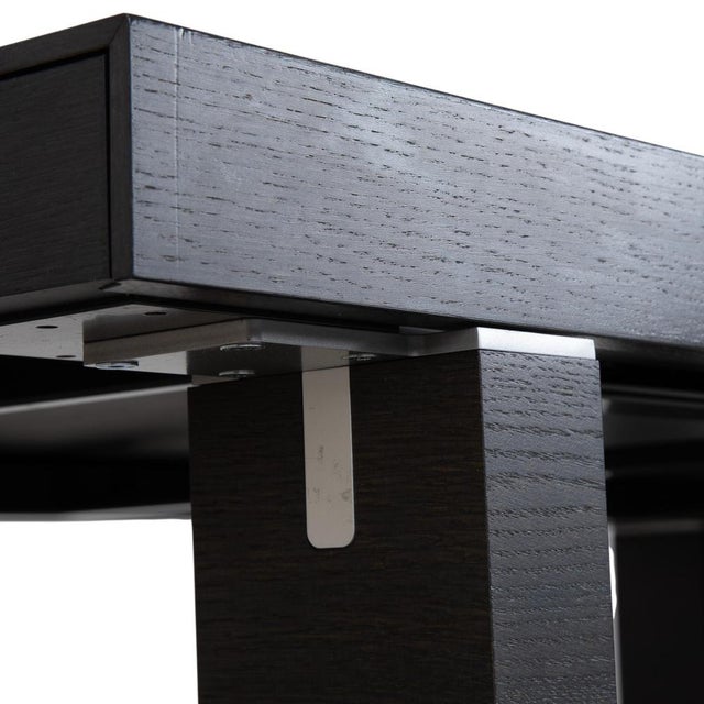 Black Extendable Dining Table in Black Oak from Contours For Sale - Image 8 of 12