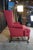 Rose Vintage Queen Anne Style Mahogany Wingback Club Library Accent Arm Chair Red For Sale - Image 8 of 18