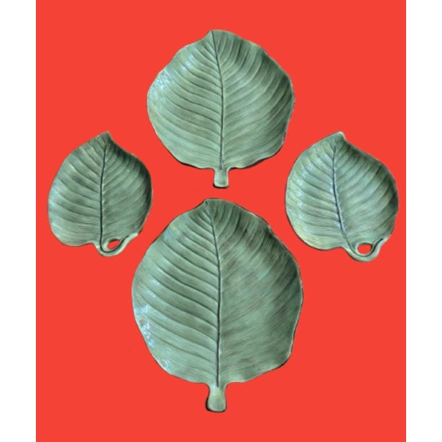 Vintage Banana Leaves Platters by Raymond Waites - Sets of 4 For Sale In Miami - Image 6 of 11