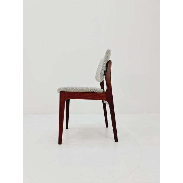 Wood Vintage Danish Teak Chair with Teddy Fabric, 1960s For Sale - Image 7 of 11
