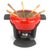 Vintage Red Fondue Set in Enameled Cast Iron Cousances by Le Creuset, 1980s, in Very Good conditions. Designed 1980 to...