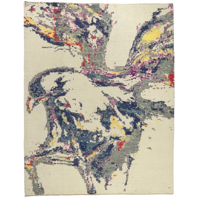 Vintage Modern Moroccan Ornithology Rug - 10'06 X 13'03 For Sale - Image 10 of 11