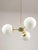 Goldenrod Mid-Century Modern Italian Pendant Light in Brass and Opaline Glass, 1960s For Sale - Image 8 of 15