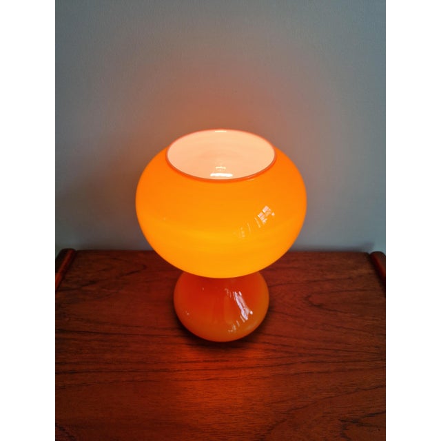 Space Age Table Lamp in Orange Glass, Belgium, 1960s For Sale - Image 9 of 13