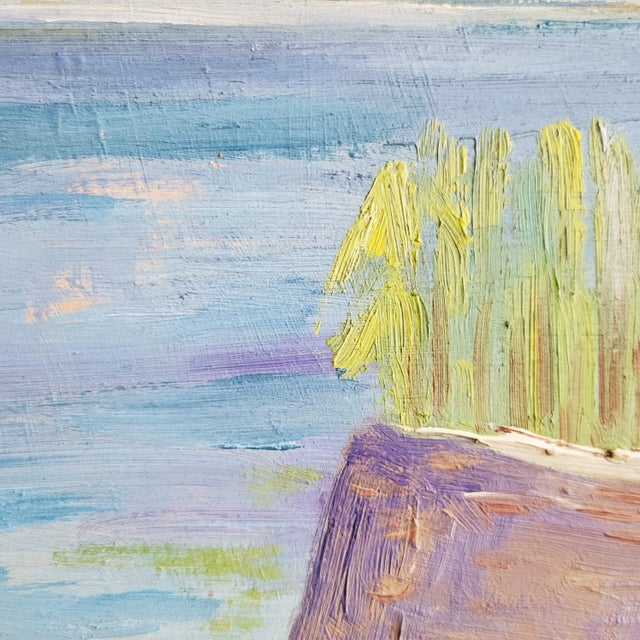 Adriatic Coastal Landscape, 1960s, Oil Painting on Canvas, Framed For Sale - Image 12 of 16
