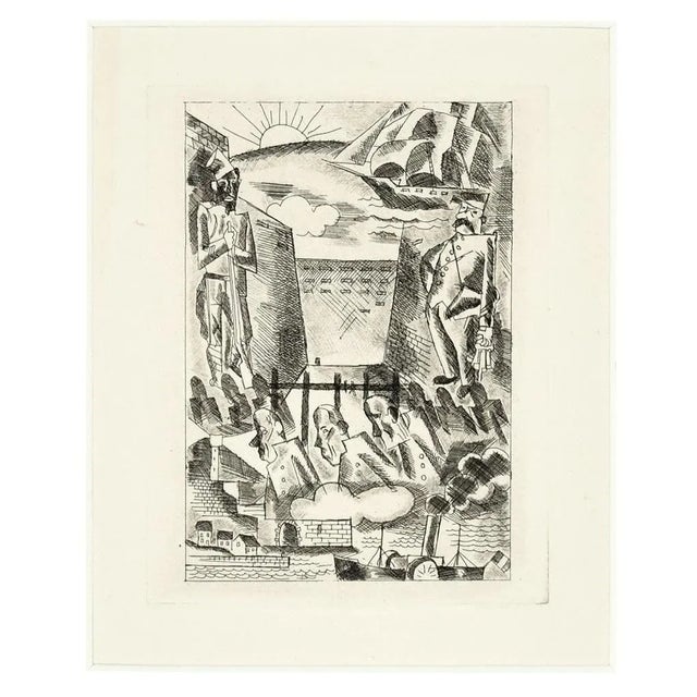 Landscape - Original Etching by Marcel Stobbaert - 1930 1930 For Sale - Image 4 of 4