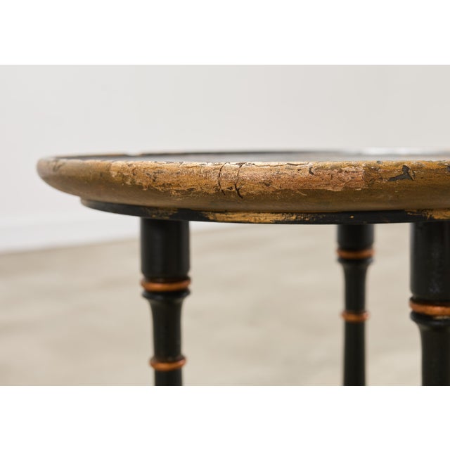 Early 20th Century 20th C. English Chinoiserie Ebonized Gilt Tripod Drinks Table For Sale - Image 5 of 17