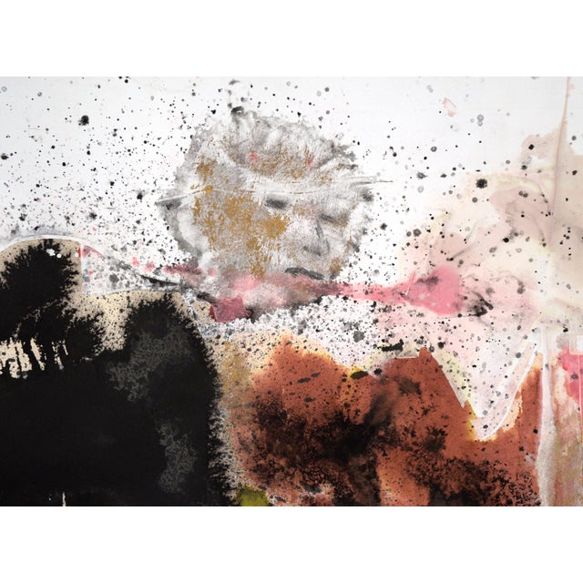 Brown "Soweto" Figurative Abstract Expressionist in Acrylic on Paper by Ricardo De Silva For Sale - Image 8 of 9
