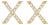 10K Yellow Gold 1/10 Cttw Diamond 'X' Initial Stud Earring For Sale