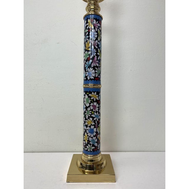 Large Cloisonne Enamel Table Lamp attr. to Robert Kuo. The cloisonné technique is an enameling on metal technique that...