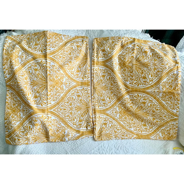 Discontinued Ethan Allen Pillow Sham in Saffron | Eastern Accents/ a Pair For Sale - Image 11 of 12