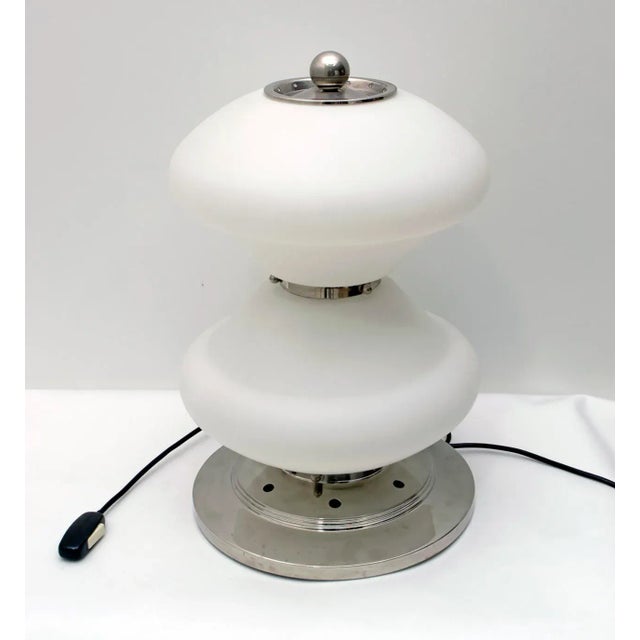 Mid-Century Italian Steel & Murano Glass Table Lamp from Mazzega, 1960s For Sale - Image 11 of 11