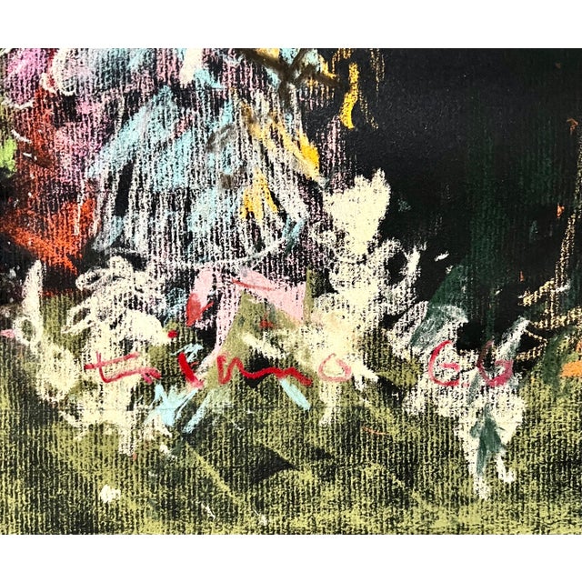 1960s Anthony Triano, Abstract Expressionist Gestural Oil Pastel Drawing Women Figures Anthony Triano, 1960 For Sale - Image 5 of 7