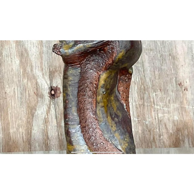 Vintage Boho Abstract Studio Pottery Vase For Sale - Image 13 of 13