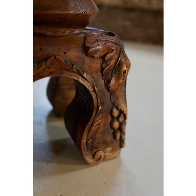 Brown 19th-Century French Carved Wine Press Screw Pedestal, 1890 For Sale - Image 8 of 18