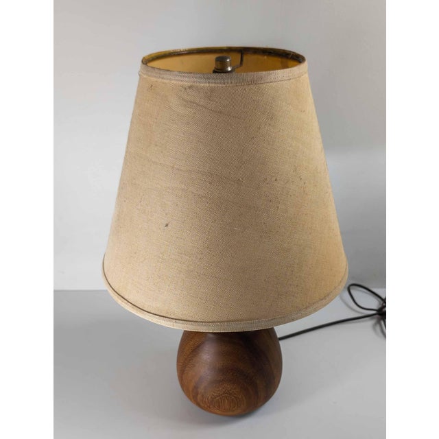 Mid-Century Modern Mid 20th Century Scandinavian Danish Modern Boudoir Table Lamp in Teak For Sale - Image 3 of 11