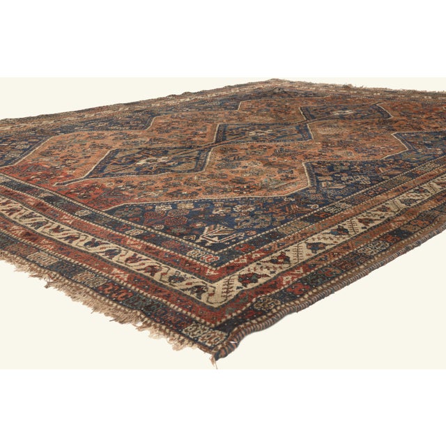 21919 Antique Persian Shiraz Rug, 07'11 x 10'06. The Nomad's Legacy: Late 19th Century Persian Shiraz Masterpiece of...