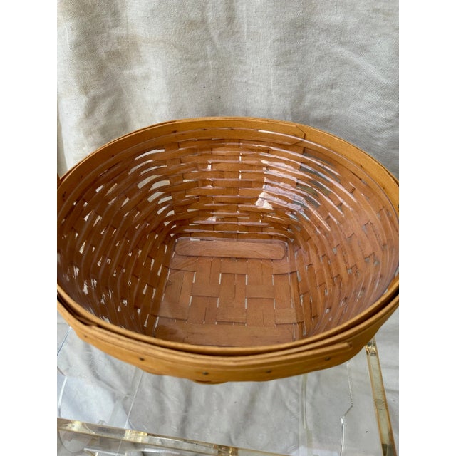 Vintage Longaberger Gathering Basket For Sale - Image 4 of 5