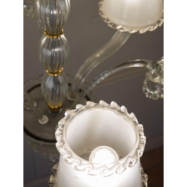 Vintage Murano Glass 3-Light Chandelier from Barovier & Toso, 1940s For Sale - Image 9 of 13