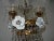 Metal Italian Tiered Tole White Roses Murano Drops Chandelier, Circa 1930 For Sale - Image 7 of 12