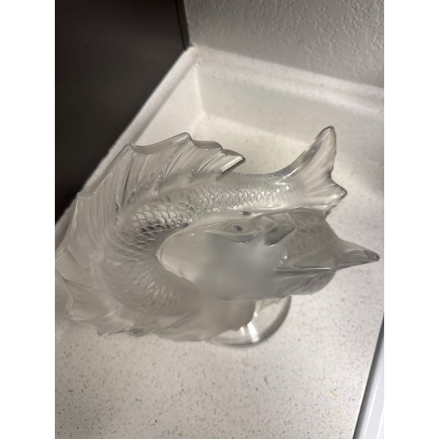 Lalique Lalique Double Fish Sculpture For Sale - Image 4 of 6