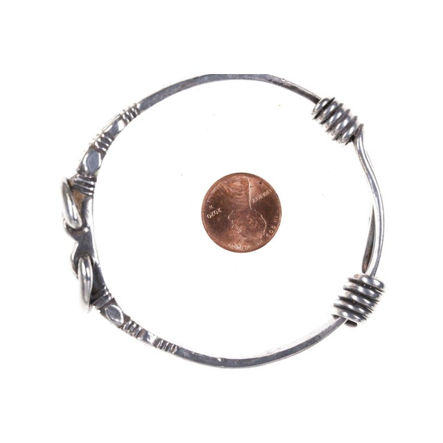 Silver Antique Chinese Silver Adjustable Bangle For Sale - Image 8 of 8
