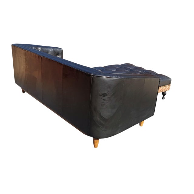 2020s Experience the Classic Heritage &Contemporary Clean Lines With the Monrowe Leather Loveseat With a Custom Ottoman For Sale - Image 5 of 11